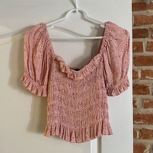 Forever 21 Floral Puff Sleeve Top
